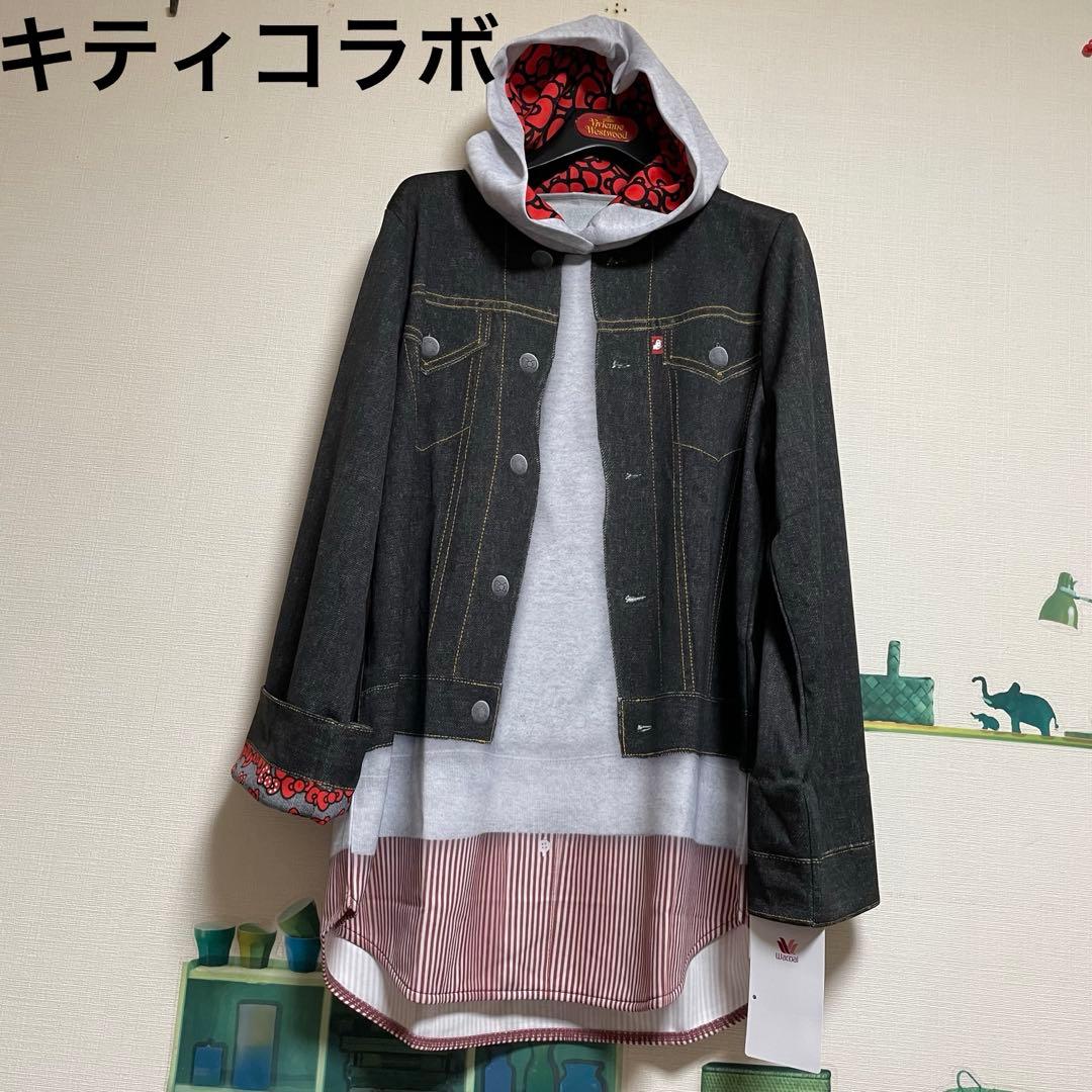 新品　ワコール　カルソン　ハローキティコラボ　フェイクデニムパーカーチュニック ワコール〉カルソン ×「ハローキティ」コラボ♡ | ワコール | 大丸下関