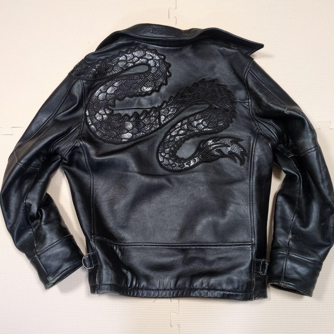 AVIREX ブラックレザー シングルライダースジャケットバイカー 直営店限定》SINGLE RIDERS JACKET/シングルライダースジャケット