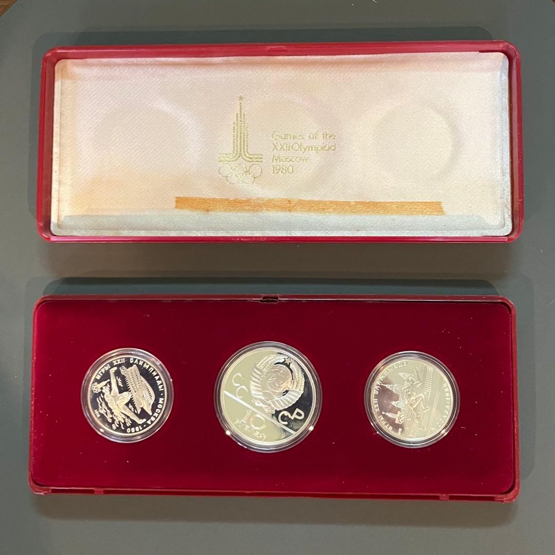 モスクワオリンピック記念硬貨3枚セット 日本】モスクワオリンピック1980 公式記念メダル 3枚組［C-0000310