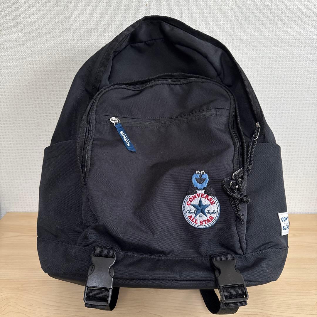 ね*山様 CONVERSE Sunsun ブラックリュック 楽天市場】コンバース パペットスンスン リュック B4 メンズ