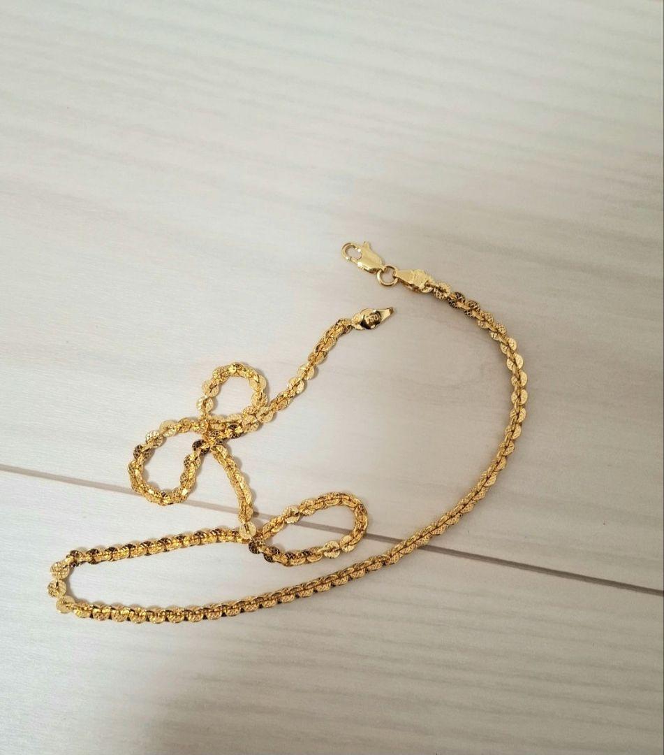 翔*登様 ゴールド 金 750 チェーンネックレス 50cm パイプロープ ネックレス K18 幅8mm 50cm