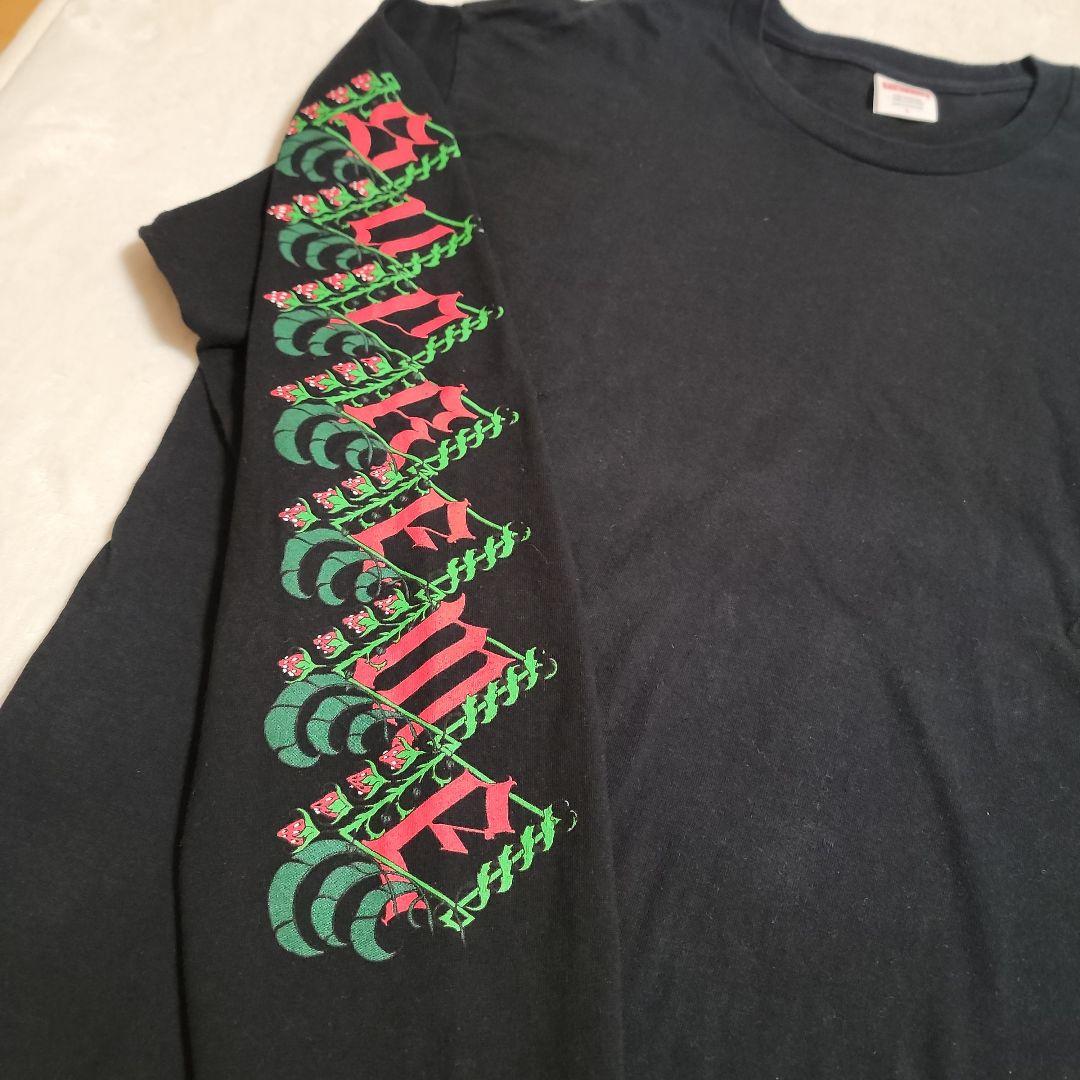 Supreme ブラック 長袖カットソー L