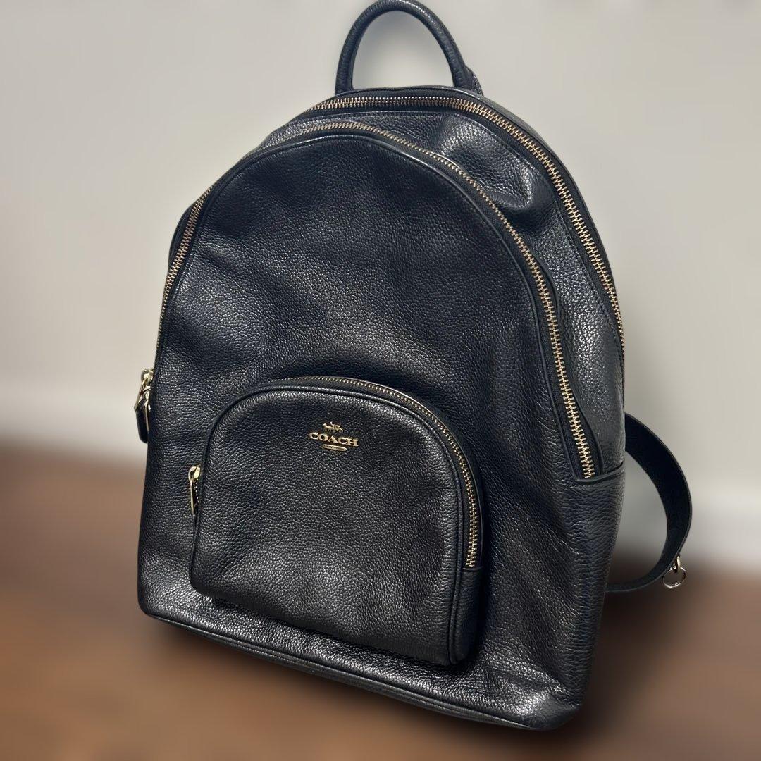 COACH コーチ 黒 リュック　ブラック　レザー　大容量　13インチPC収納可 COACH（コーチ） リュック - ブラック レディース : ZOZOTOWN Yahoo!店