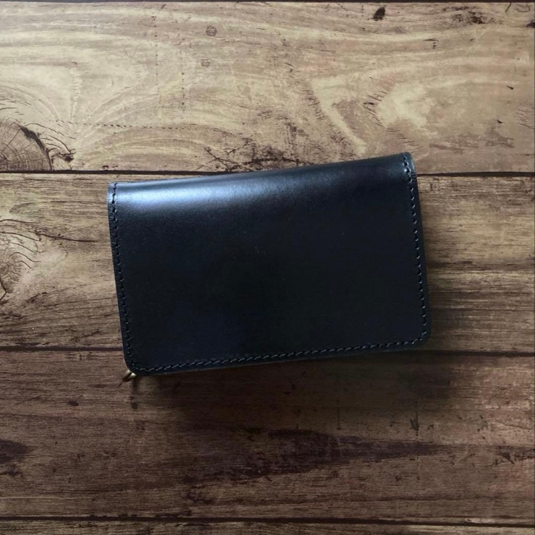 【蟹江孝幸】ミドルトラッカーウォレット 茶芯ブラック【お札を折らずに収納】