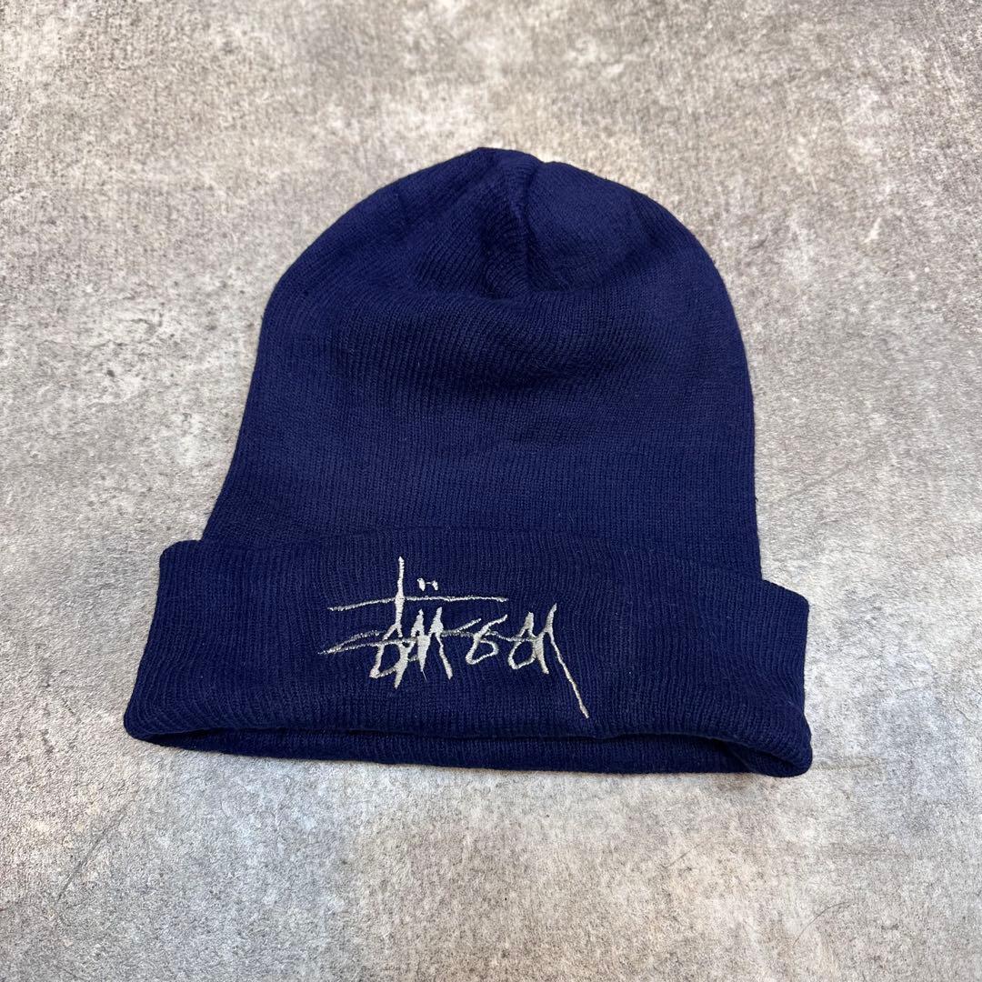old stussy ステューシー 90s ロゴ ビーニー - メルカリ