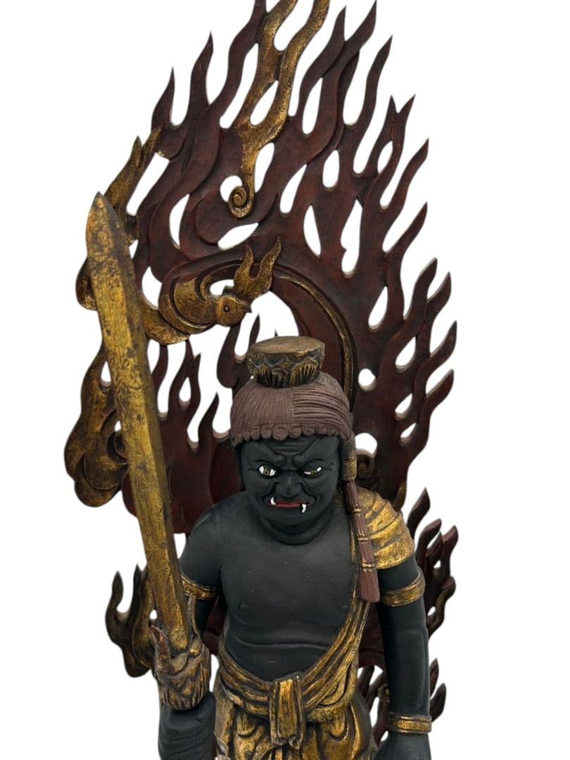 木造　不動明王像　古美術 木造不動明王及二童子像 文化遺産オンライン