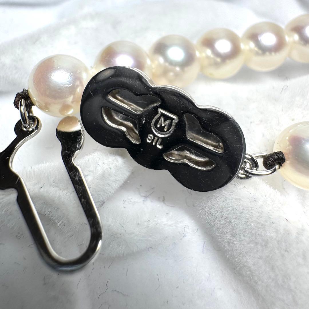 ミキモト 現行クラスプ Mチャーム あこや真珠 パール ネックレス 7mm