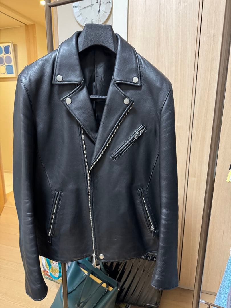 希少サイズ4 STUDIOUS レザー ダブルライダースジャケット　本革 kawanotajimaya_mlrj0044