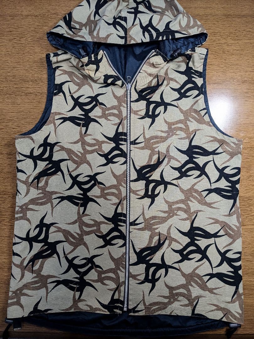 【希少品】skullshit リバーシブル ベスト ジャケ トライバルカモ Towncraft×US/Reversible Insulated Cotton Vest（タウンクラフト×アス