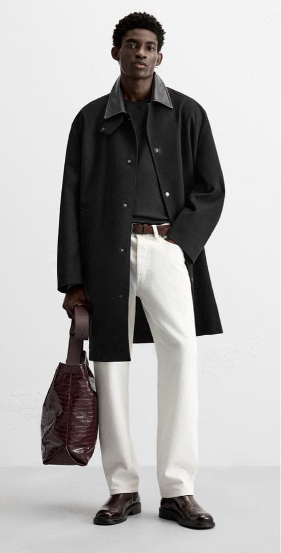 レザーカラートレンチコート ZARA LIMITED EDITION - メルカリ