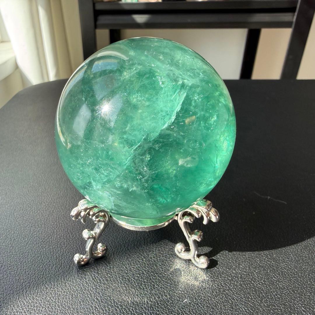 天然石フローライトのスフィア 丸玉 置物NO.022406 - メルカリ