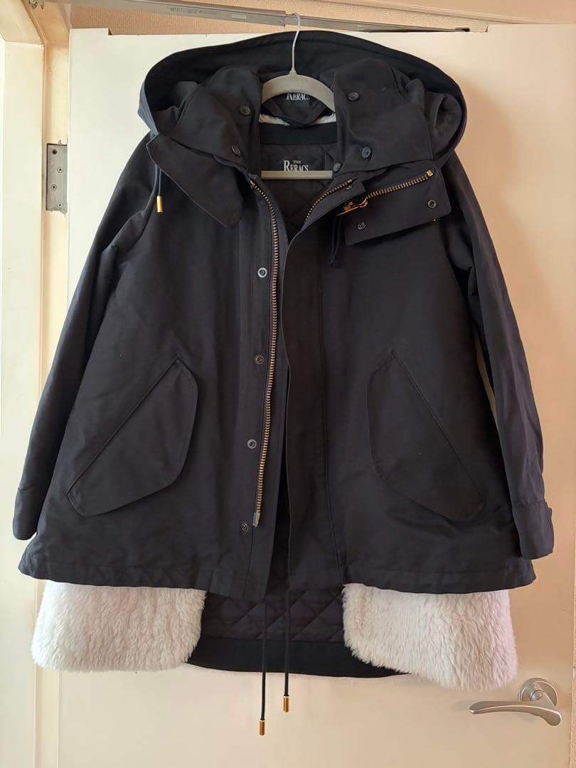 THE RERACS ザリラクス ボアライナー付ショートモッズコート 黒 36 THE RERACS / ザリラクス | ショート モッズコート | 36 | レディース