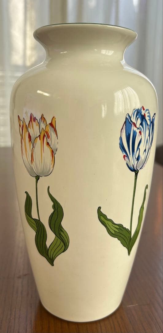 Tiffanyフラワーベース チューリップ柄 花瓶 インテリア ホワイト