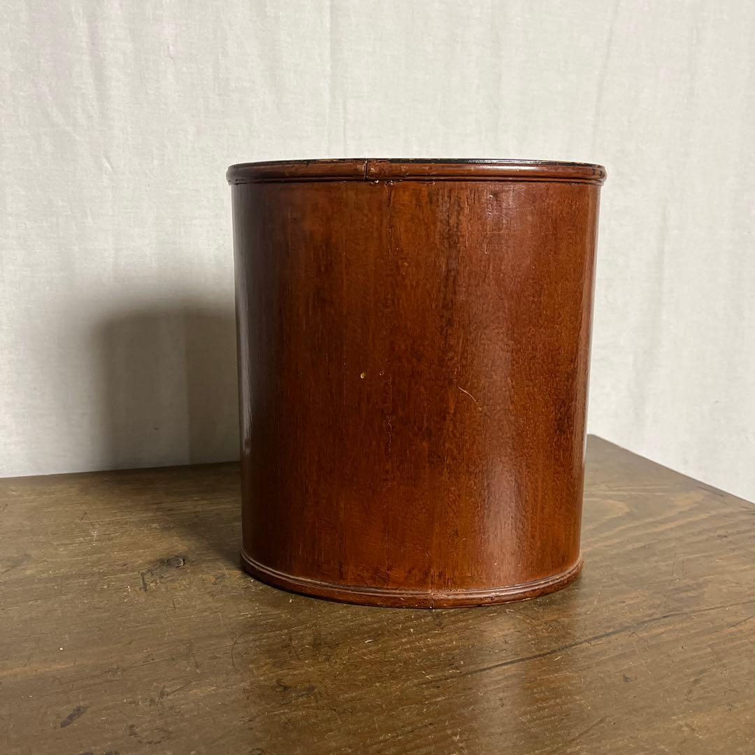 ヨーロッパ雑貨 アンティーク◾️トールペイント 木製ゴミ箱