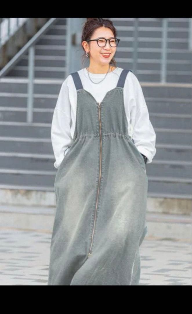 ニコアンド 2WAYデニムジャンパースカート - メルカリ