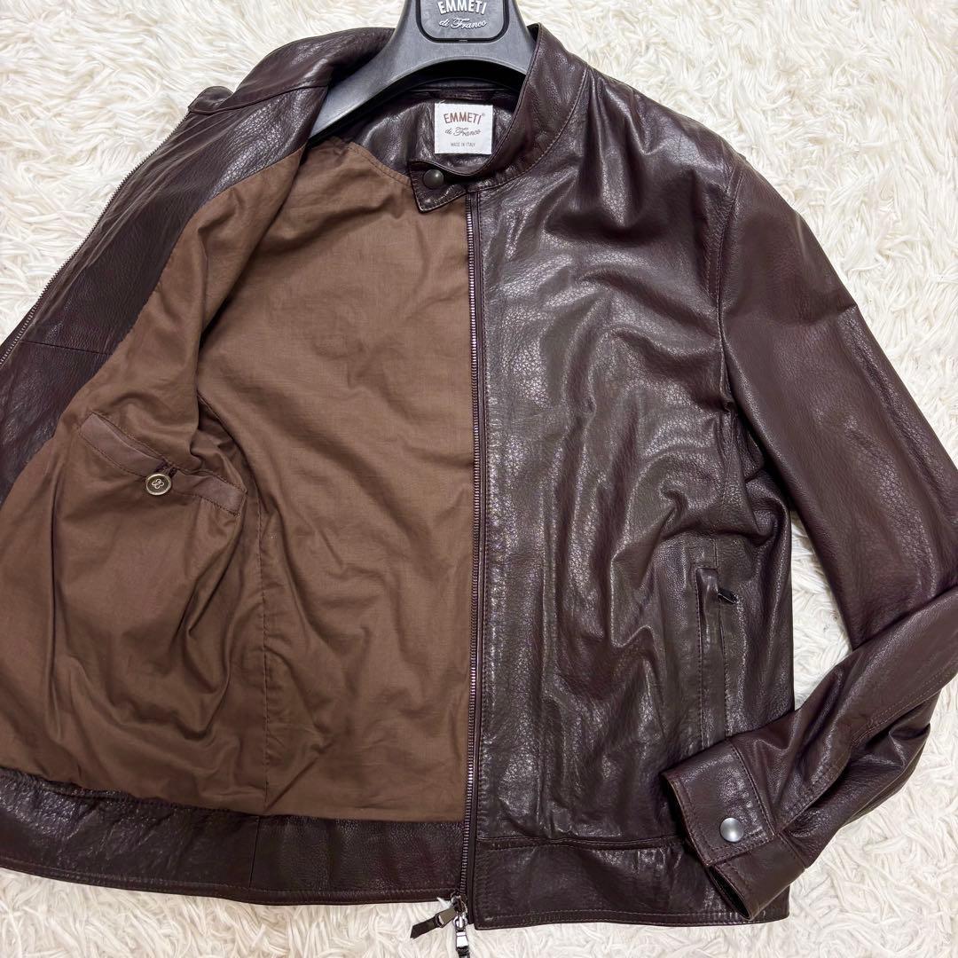 EMMETI JURI レザージャケット　シングルライダース　48 楽天市場】EMMETI エンメティ ユリ JURI Nappa Cerata ナッパレザー