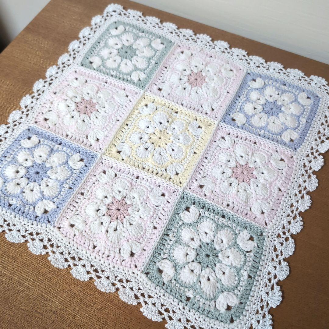 マルチカバー モチーフつなぎ3✕3 レース編み - メルカリ