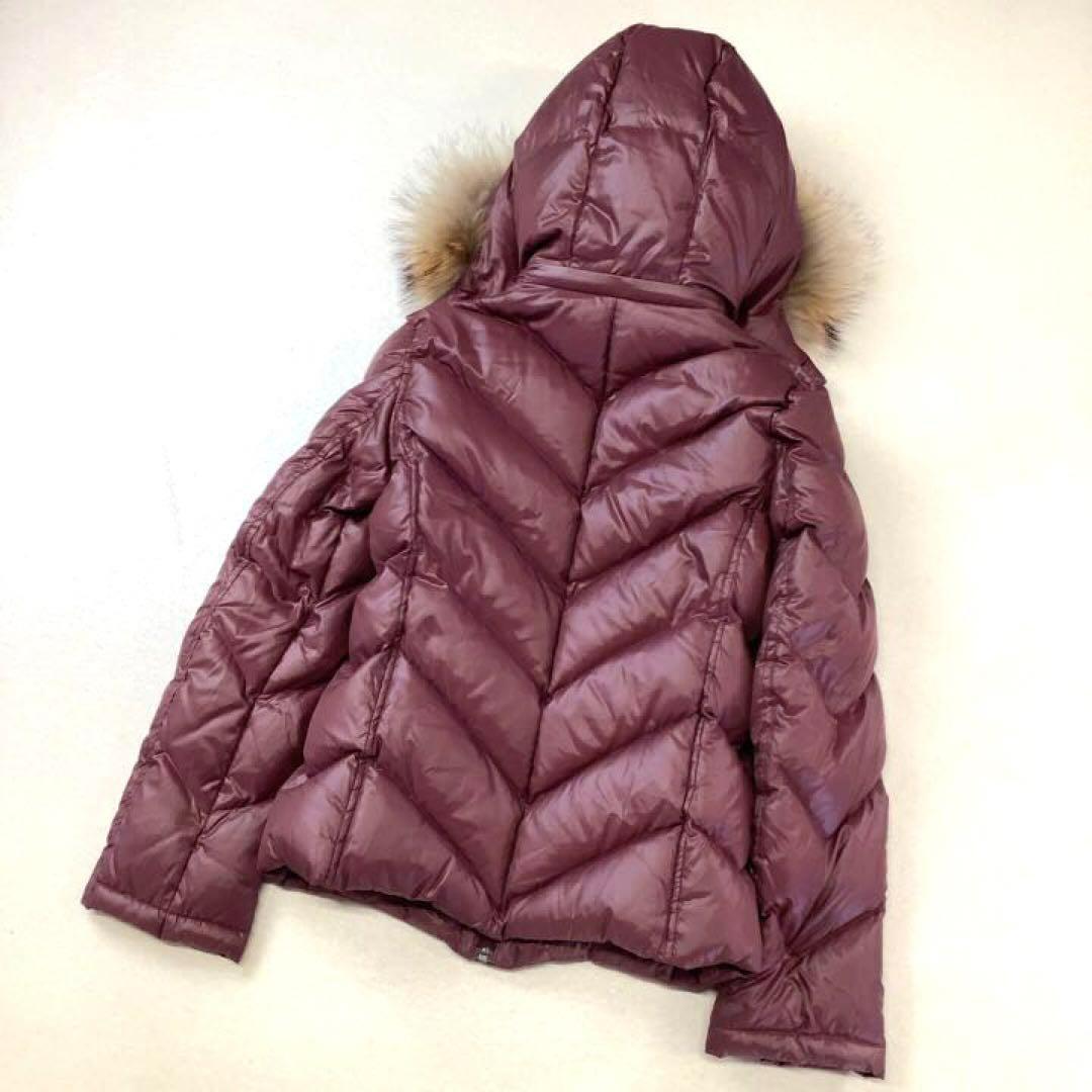 美品】FRED PERRY ファー フード ダウン ジャケット ボルドー - メルカリ