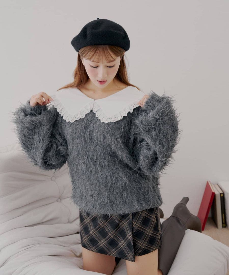 セーラー襟付きシャギールーズニット namiコラボ Chico - メルカリ