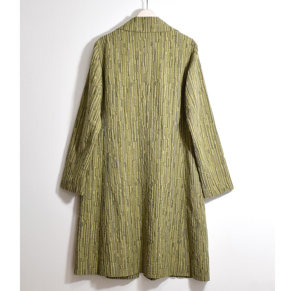 ヨーガンレール ウール コットン つぎはぎ パッチワーク コート 若草色