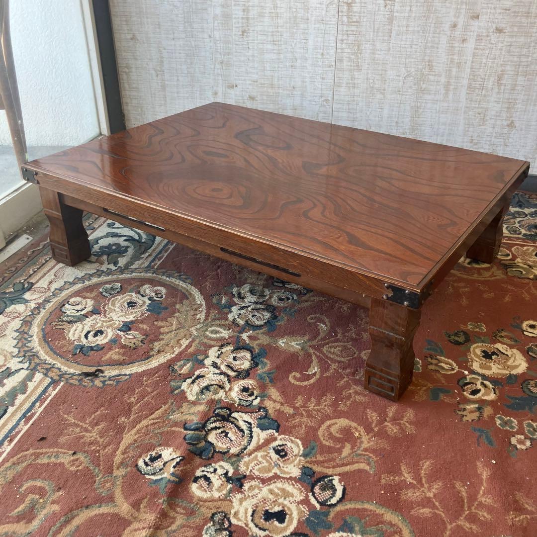 昭和レトロ 古家具 木製テーブル 大型座卓 センターテーブル ロー