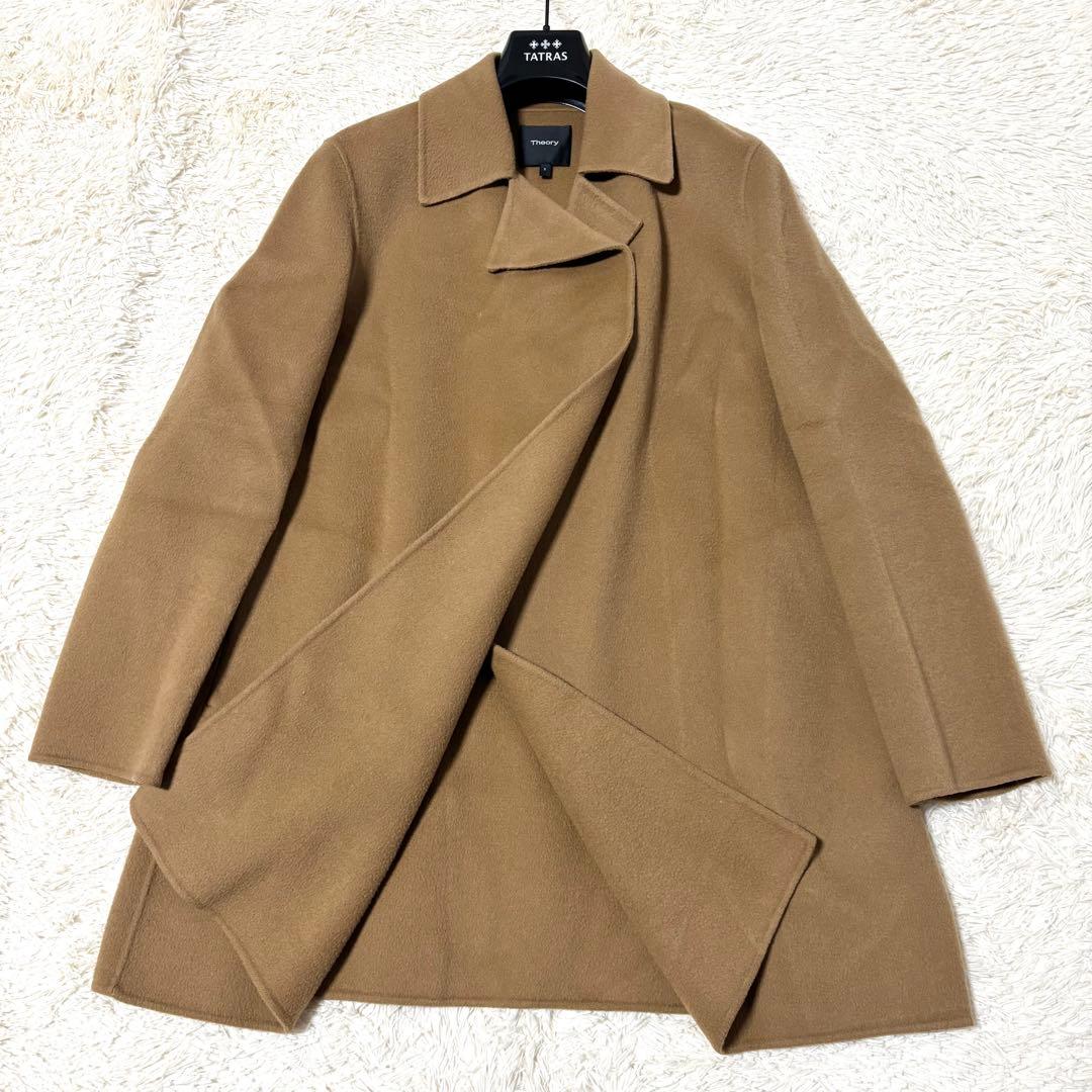 セオリー ダブルフェイス ジャケット オープンコート カシミヤ混