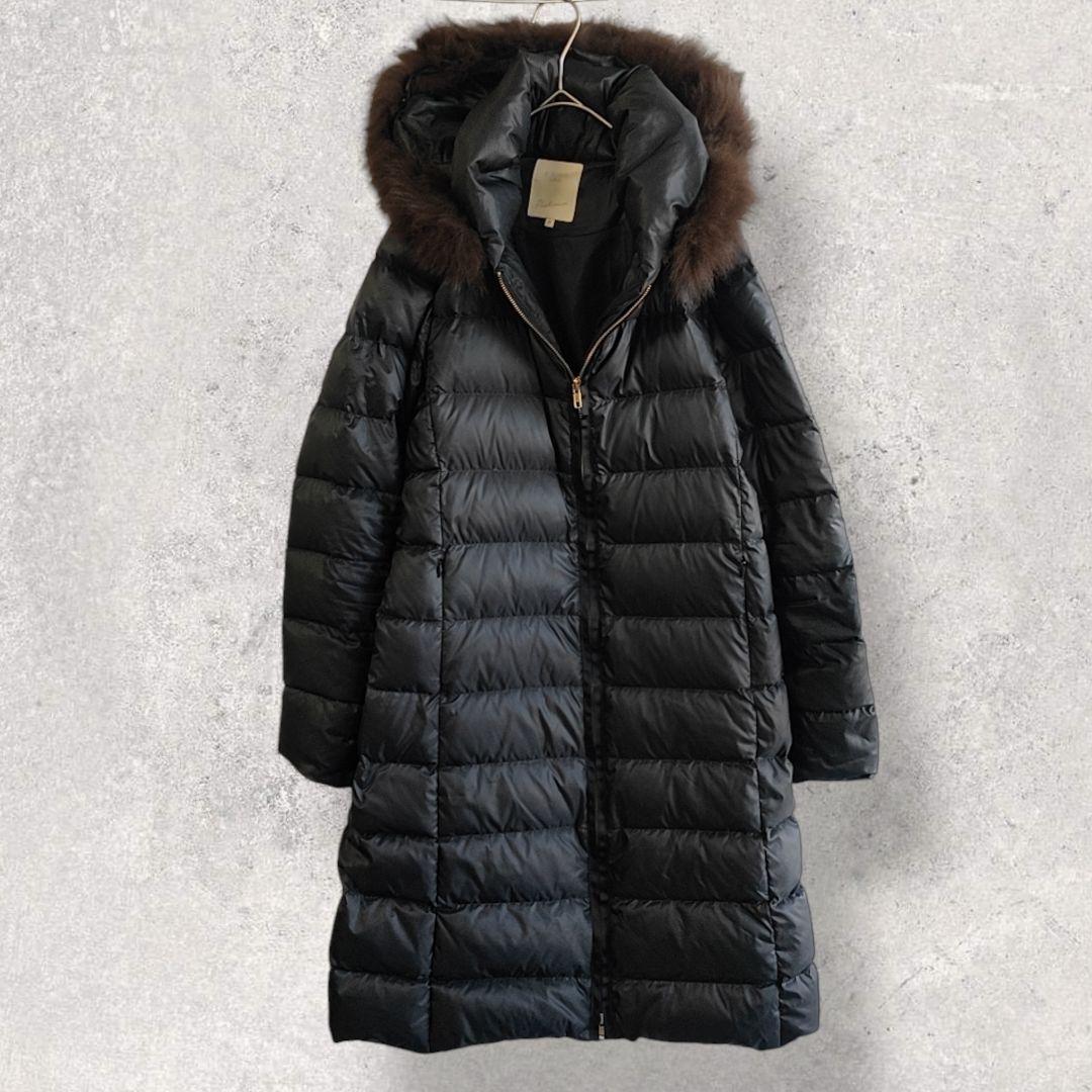 美品河田フェザー ビーミングバイビームスロングダウンコート