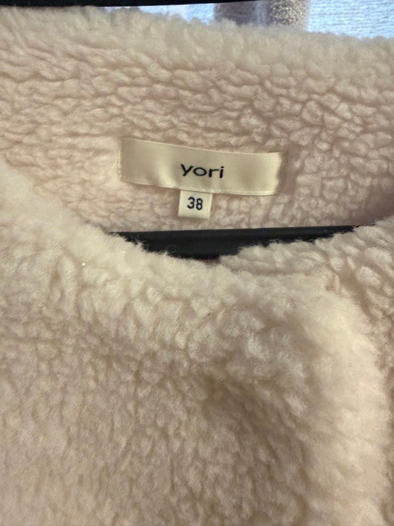 美品 38 ヨリ yori もふボアコート ホワイト ボア コート - メルカリ