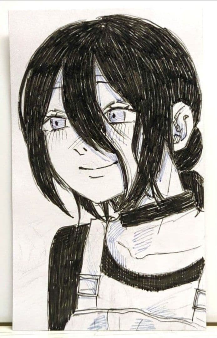 ラプ様専用】 チェンソーマン レゼ 手描きイラスト 豆色紙 - メルカリ