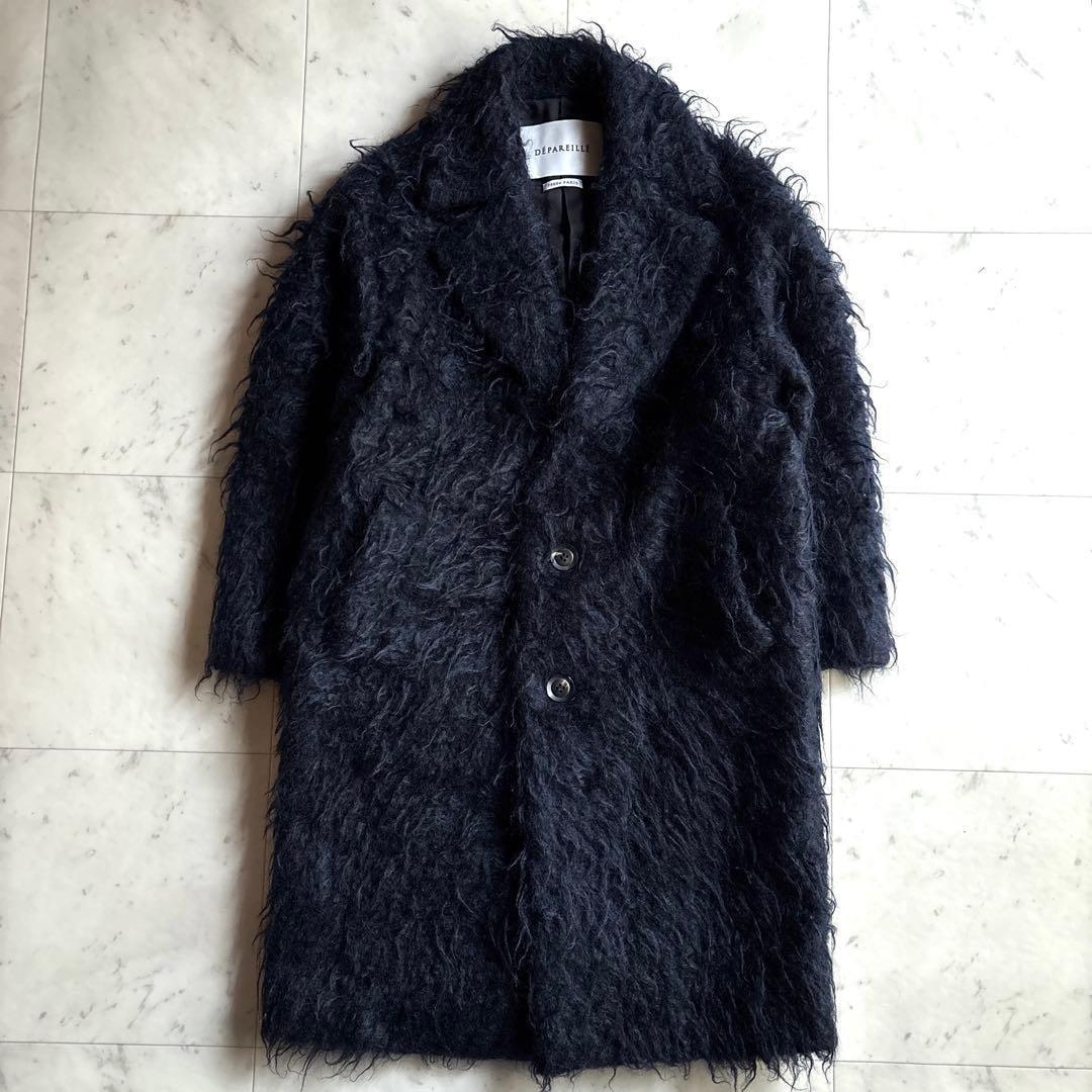 美品 デパリエ モヘアシャギーコート 38 オーバーサイズ 定価17万 黒