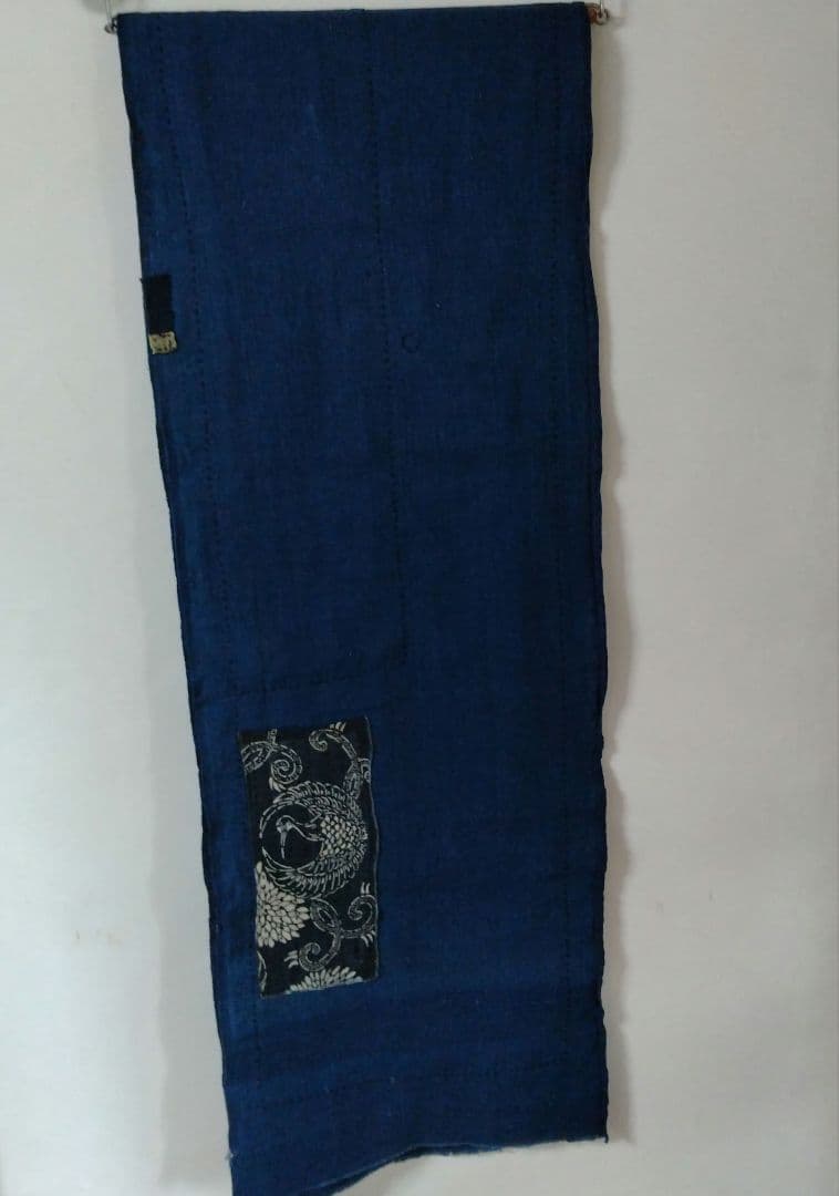 古布 襤褸 ストール 刺し子 パッチワーク 雪ん子 藍染 型染 籠カバー