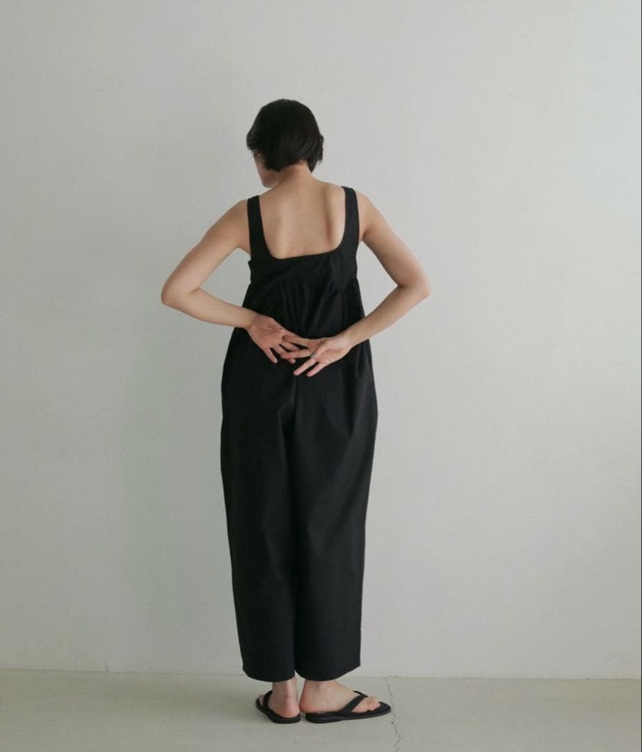 anuke アンヌーク コットンギャザーコンビネゾン ブラック 36 anuke（アンヌーク） anuke 2025SpringSummer オールインワン Cotton