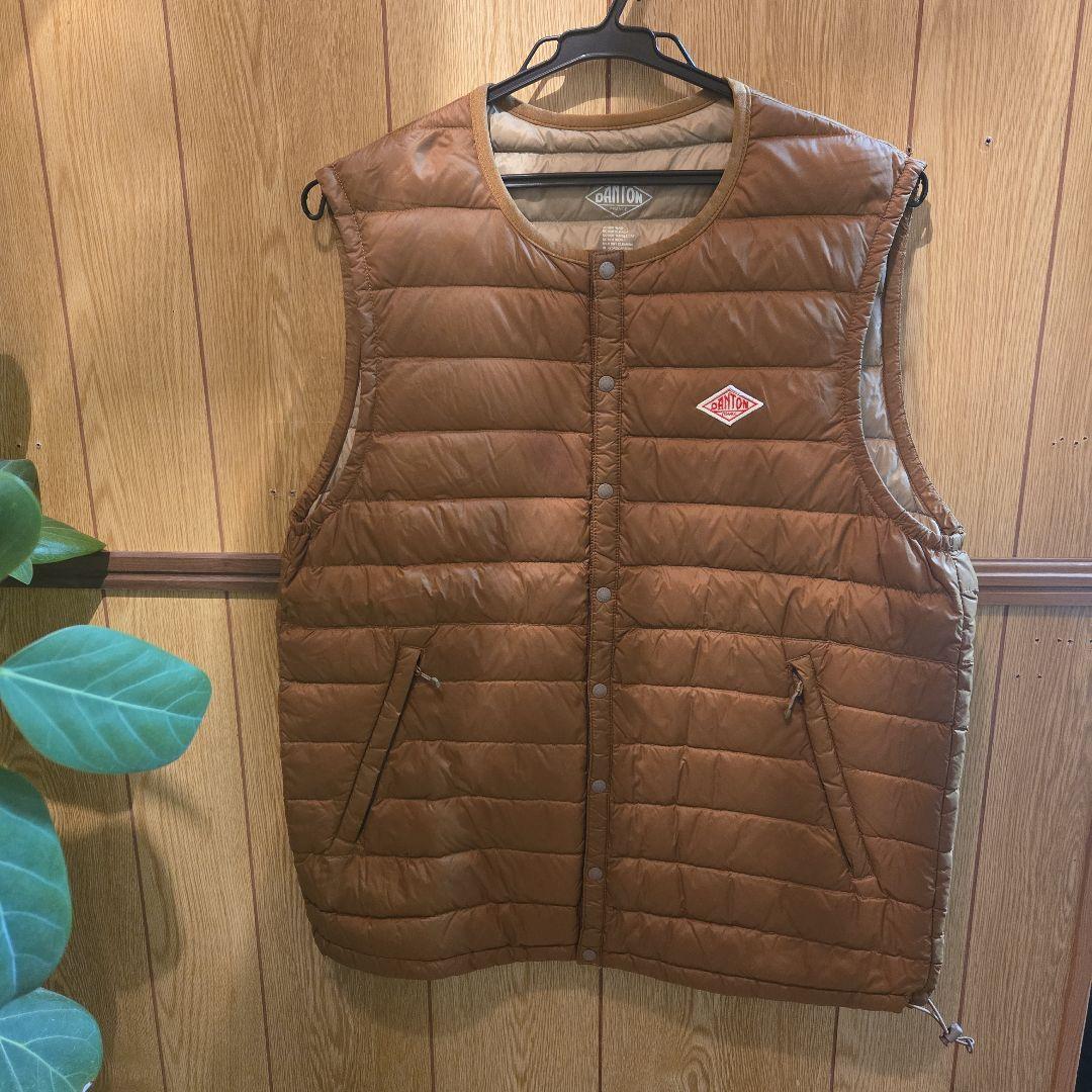 DANTON ブラウン ダウンベスト/キャメル 42 - メルカリ