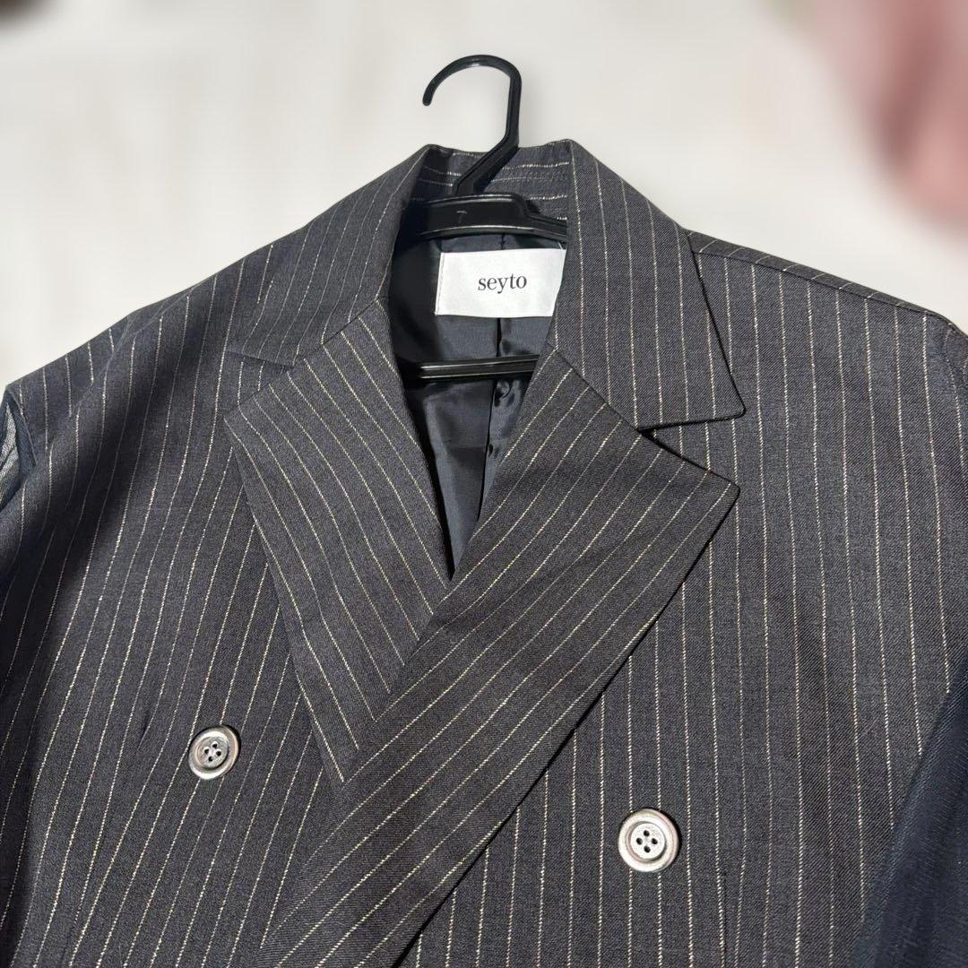 ⭐︎完売品 seyto ラメストライプレイヤードテイラージャケット サイズ