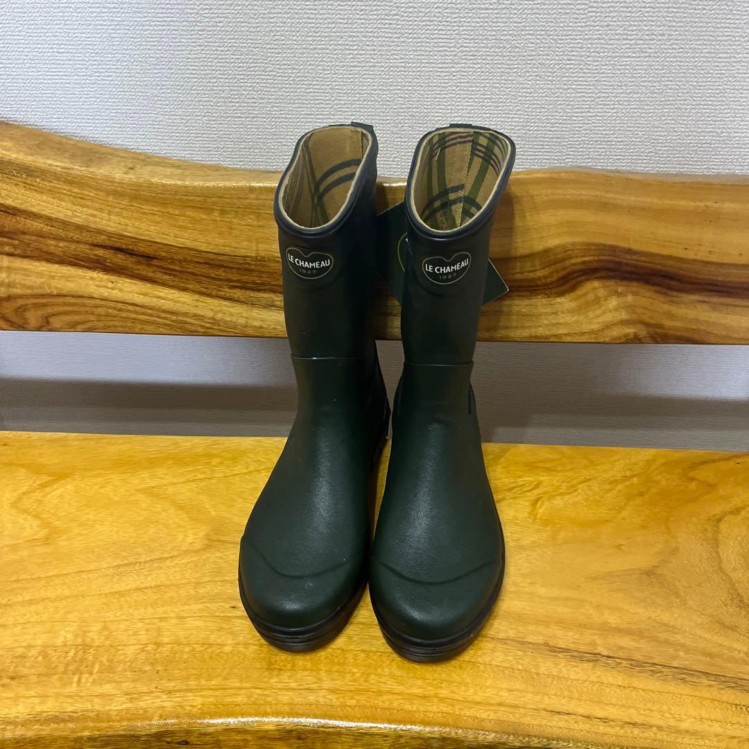 298】レディース レイン ラバーブーツLE CHAMEAU 39 - メルカリ