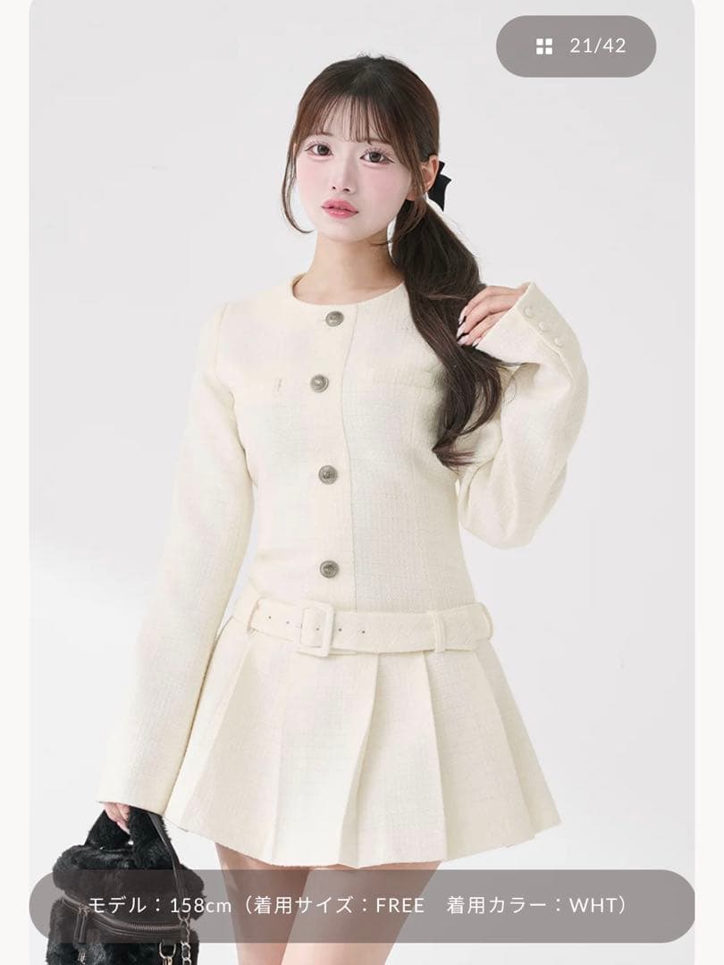 美品】 Darich ボックスプリーツツイードミニワンピース - メルカリ