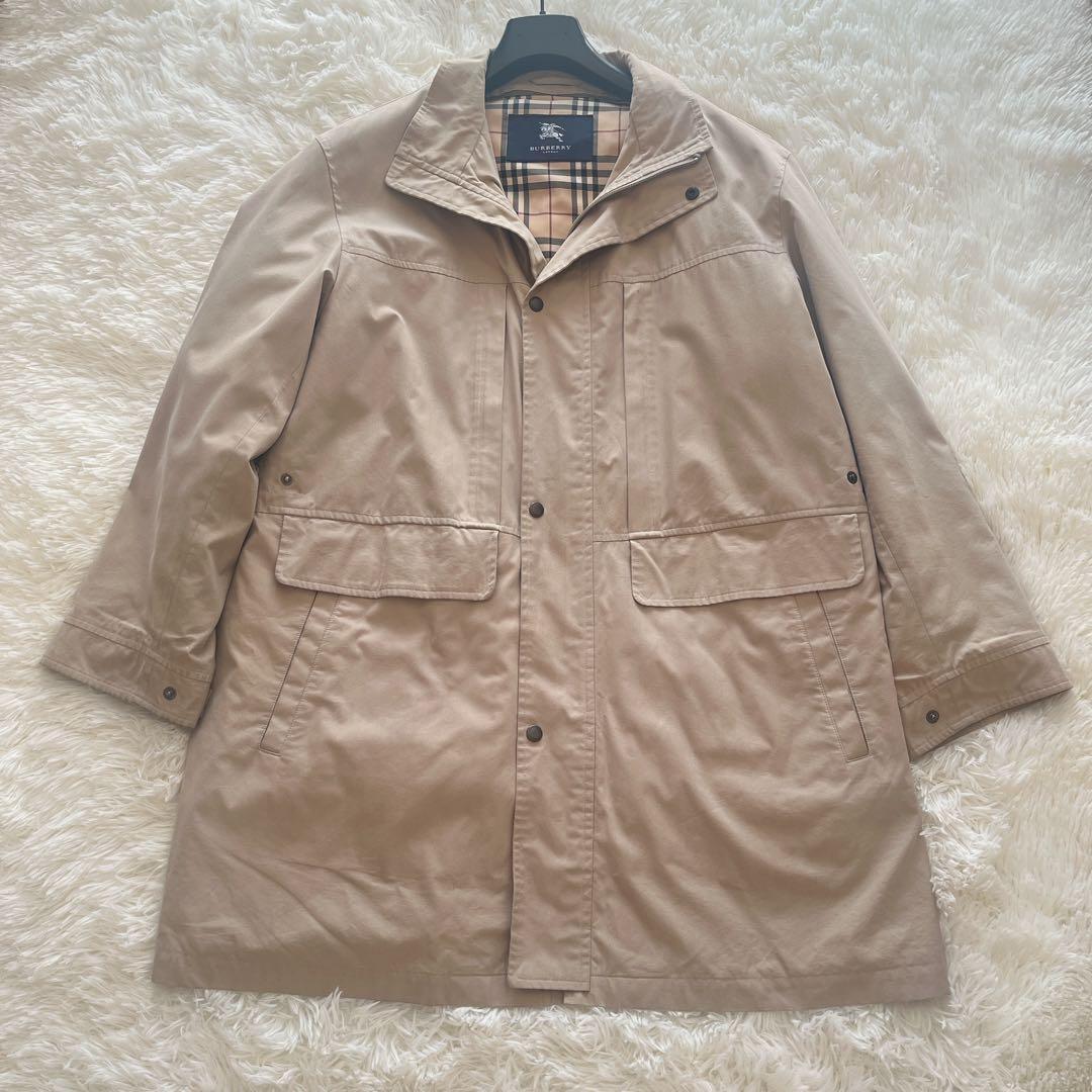 バーバリー スタンドカラーコート ノバチェック ダウンライナー ベージュ