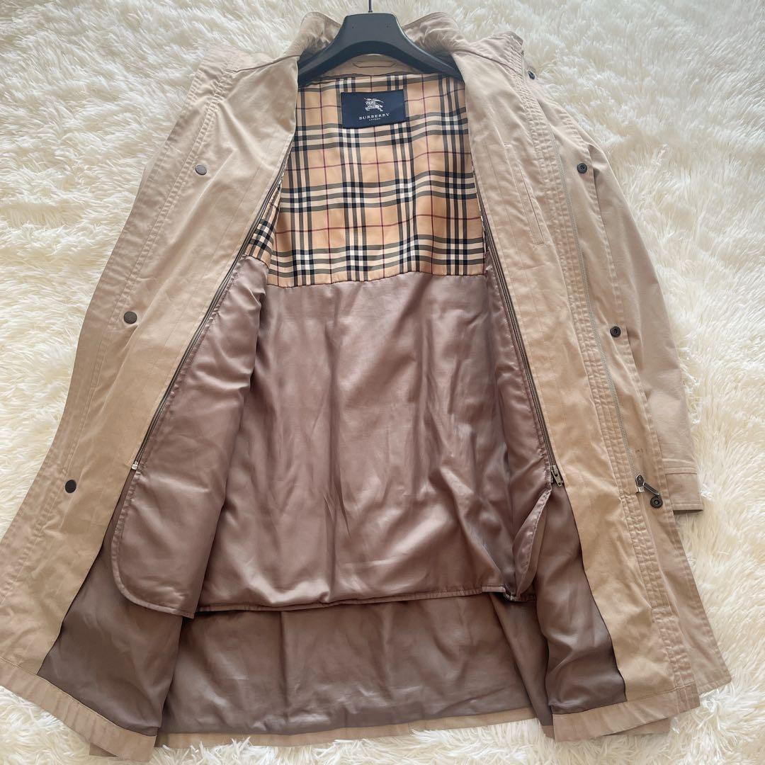 バーバリー スタンドカラーコート ノバチェック ダウンライナー ベージュ