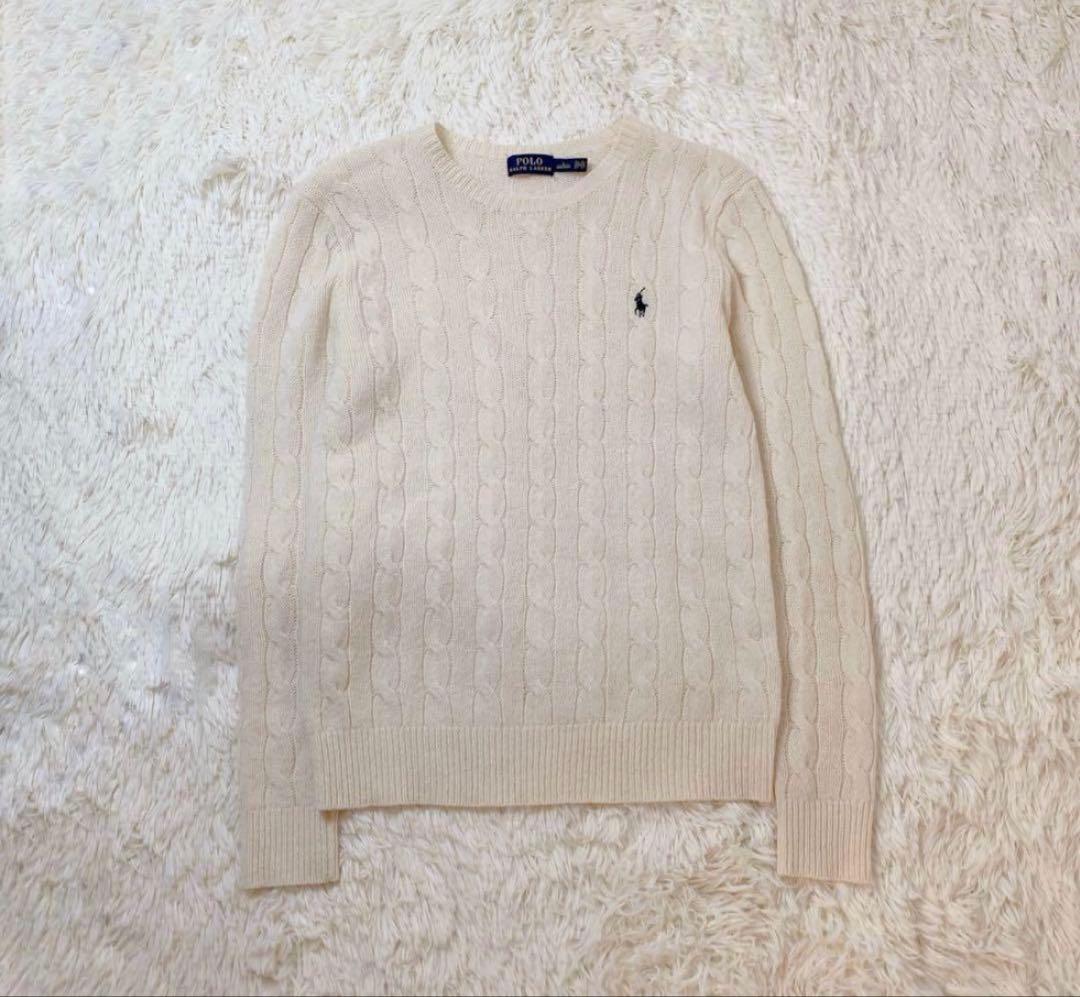 ポロラルフローレンカシミヤ混ケーブルニット　アイボリー　S POLO RALPH LAUREN（ポロ・ラルフローレン） セーター 211971865
