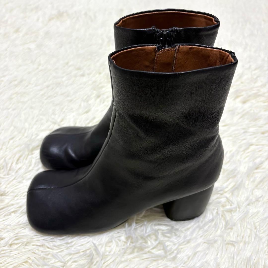 todayful Square Short Boots 37 ブーツ 黒 レザー - メルカリ