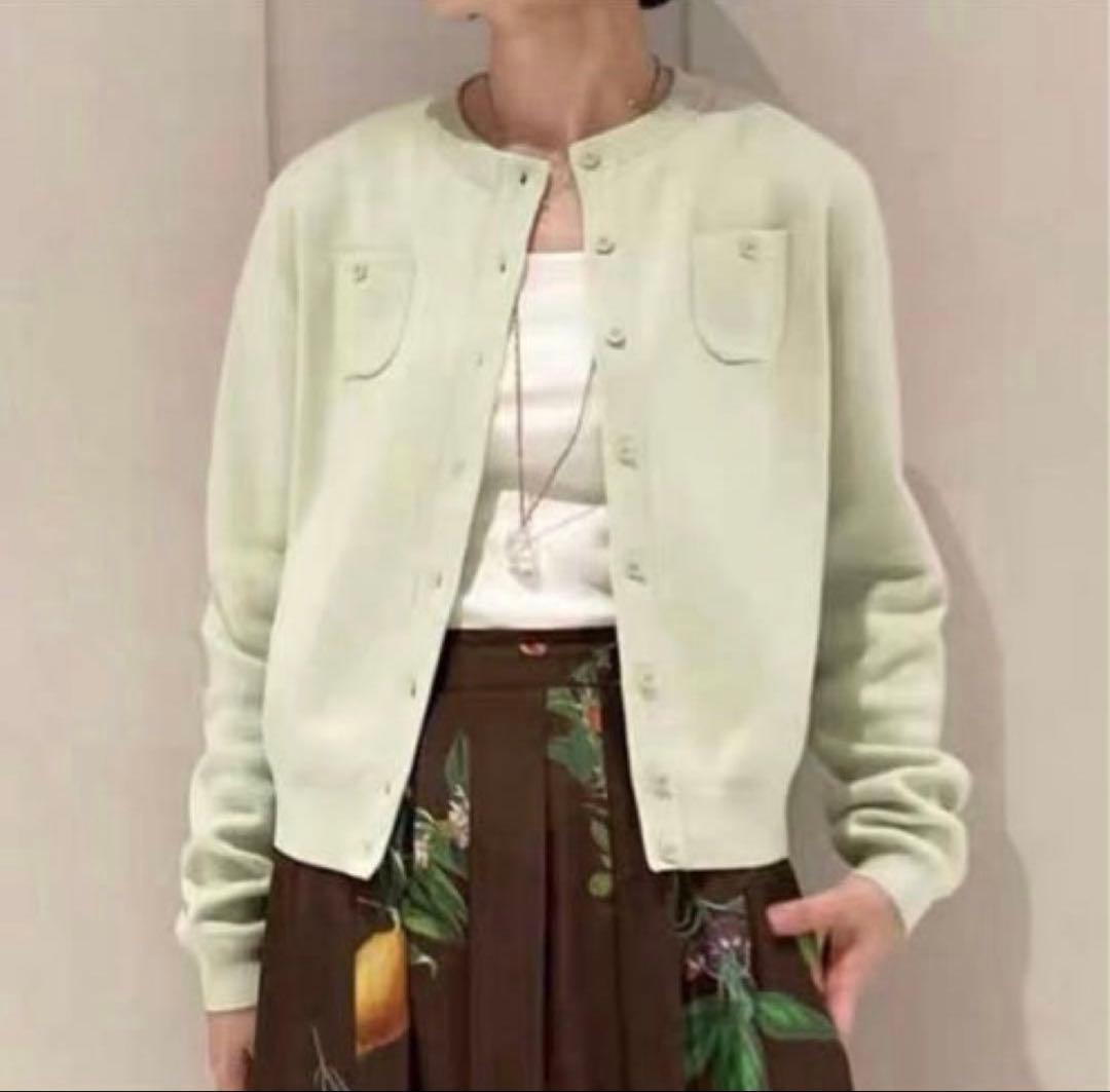 CABaN キャバン コットンカシミヤクルーネックカーディガン ライト