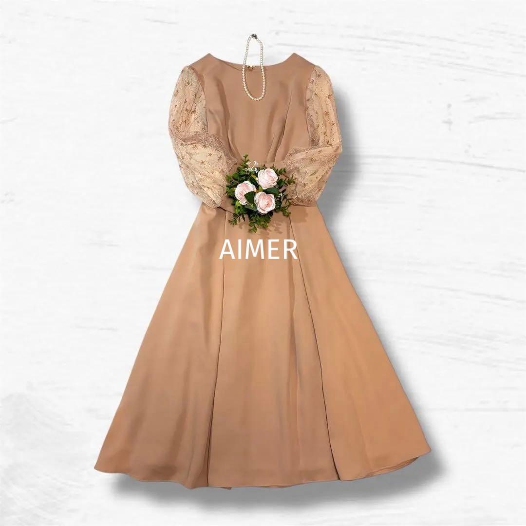 エメ AIMER オケージョンドレス フレア オレンジ M シンプル - メルカリ