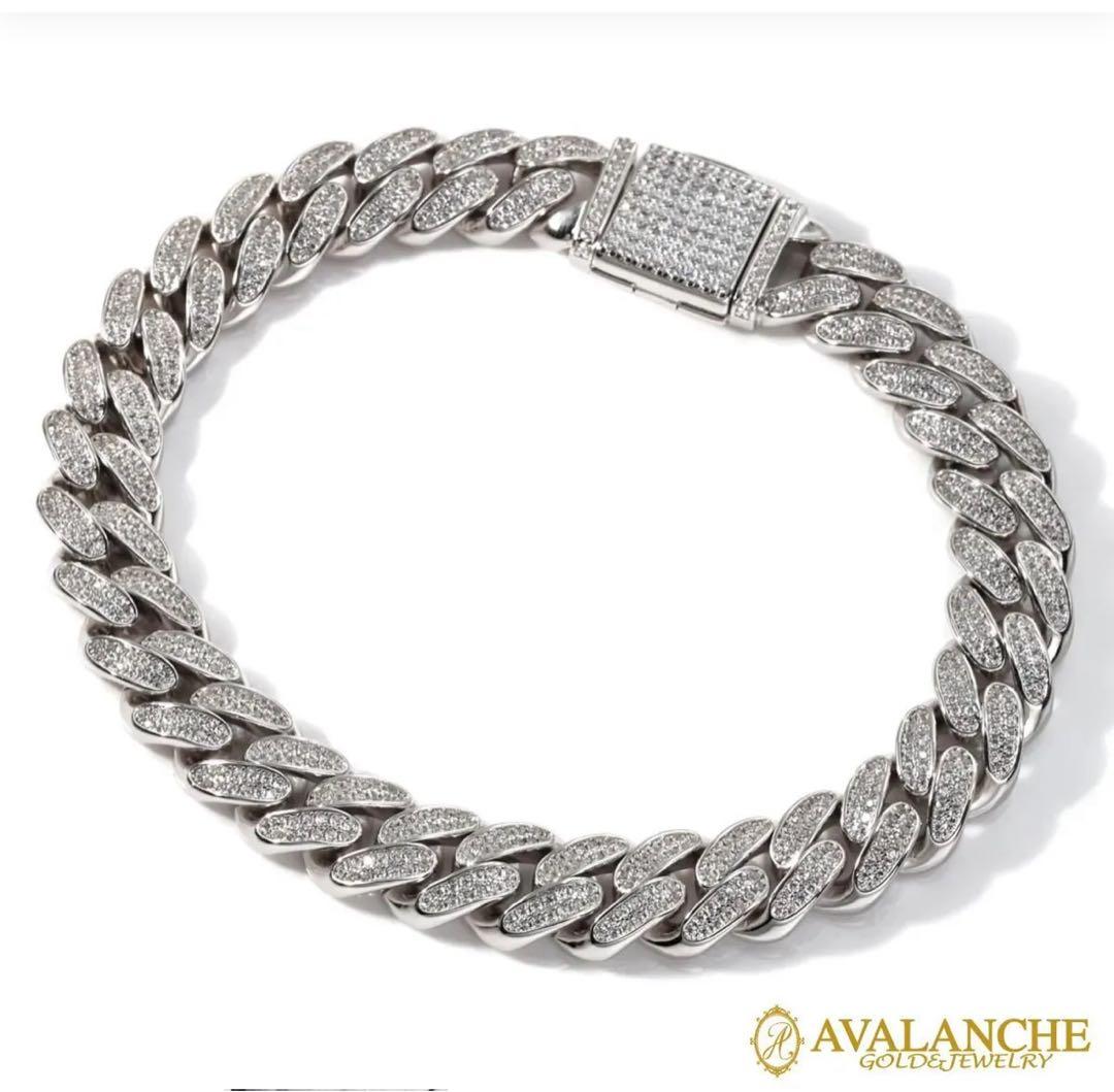 AVALANCHE アバランチ　シルバー マイアミブレスレットメンズブレスレット シルバー マイアミブレスレット 幅11.2mm 19cm-21cm 300KDO2-CHC