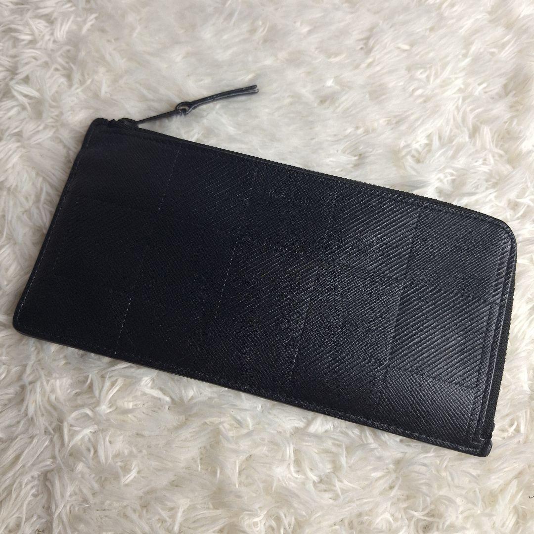 極美品✨近年 ポールスミス L字ファスナー 長財布 チェッカーエンボス