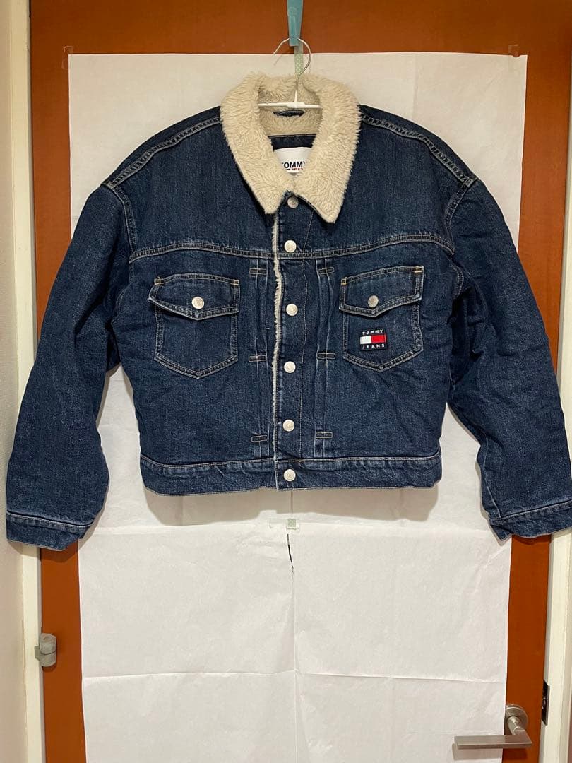 aki　トミーヒルフィガーGジャン　 XL ボア付き　暖かい　トリコロール 海外限定モデル TOMMY HILFIGER トミーヒルフィガー 厚手 ボア デニム