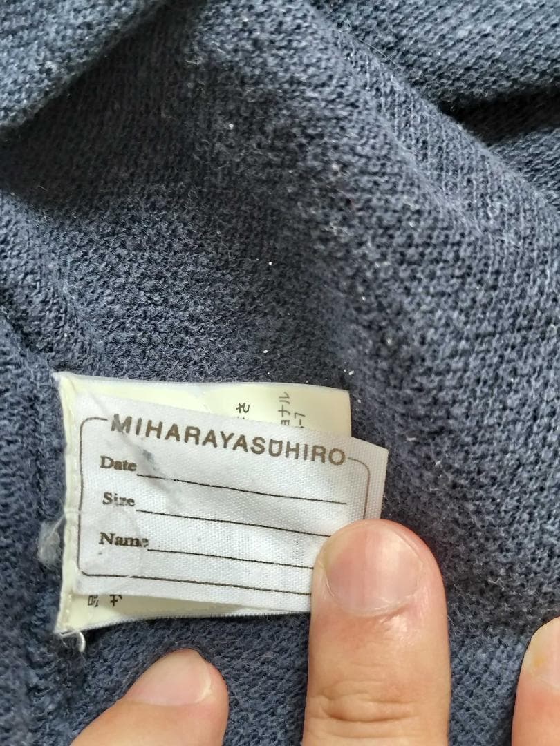 値下 美品 ミハラヤスヒロ】ヘンリーネック アシンメトリーカットソー