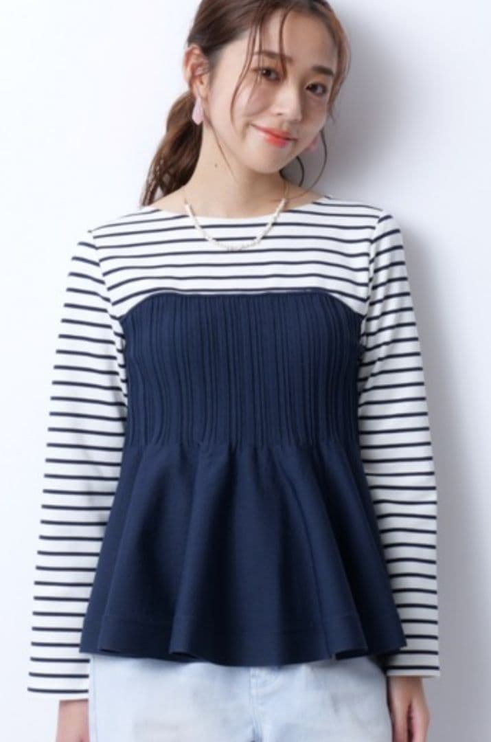 未使用 JUSGLITTY ジャスグリッティ カットソー レイヤード ニット ドットブラウスレイヤードニット（ニット/セーター）｜JUSGLITTY