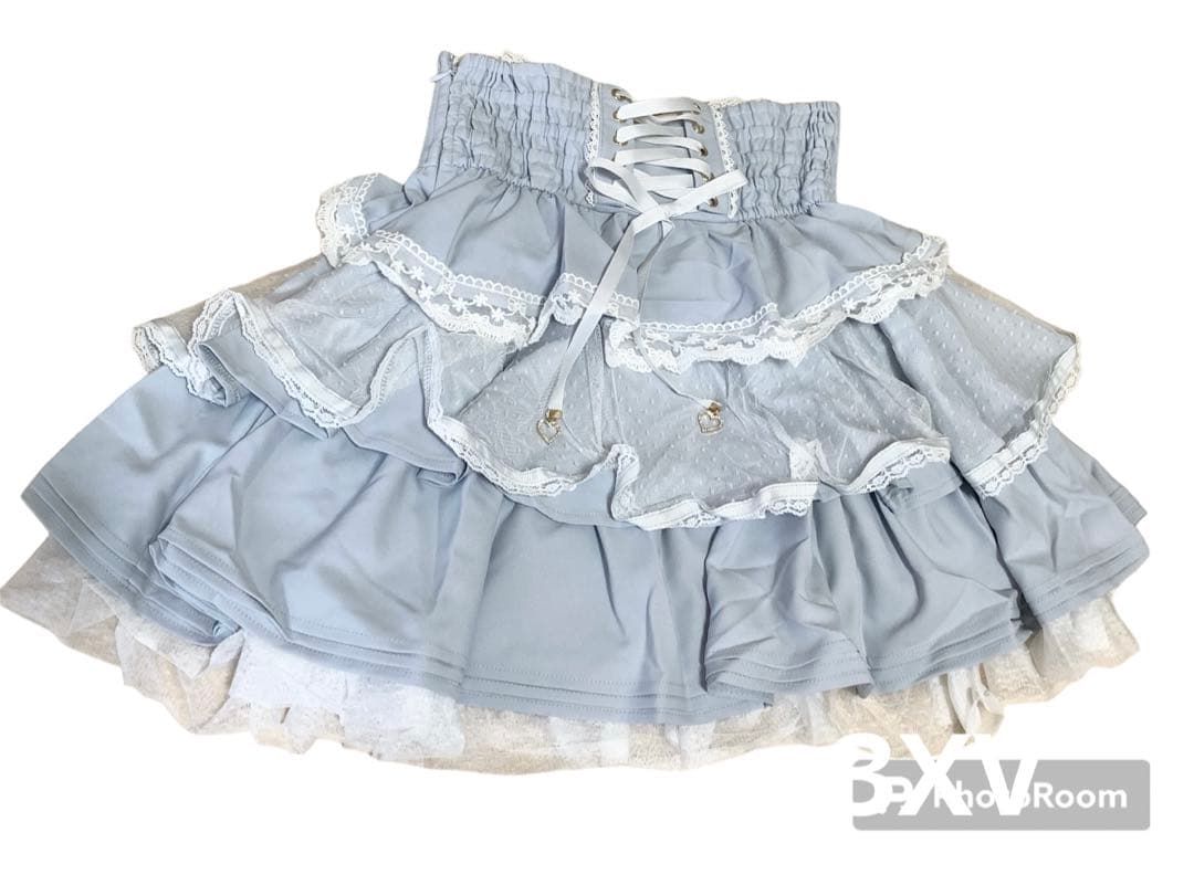 リズリサ ビッグリボンティアードスカート サックス 水色 ブルー