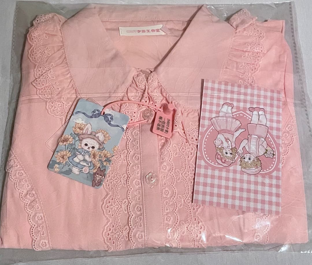 綿レース丸襟ブラウス ピンクM 華ロリ 新品 ロリータ - メルカリ