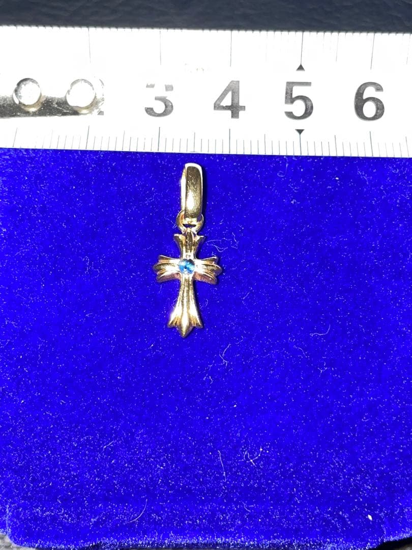 k18/サファイア　クロスペンダントトップ　十字架ネックレス　2.77g 本物